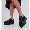 Sneakers platform din piele neagra Basta