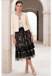 Blazer cream dream decorat cu pietre si strasuri