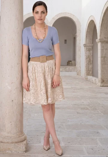 Bluza bleu  peliculizata cu maneci scurte