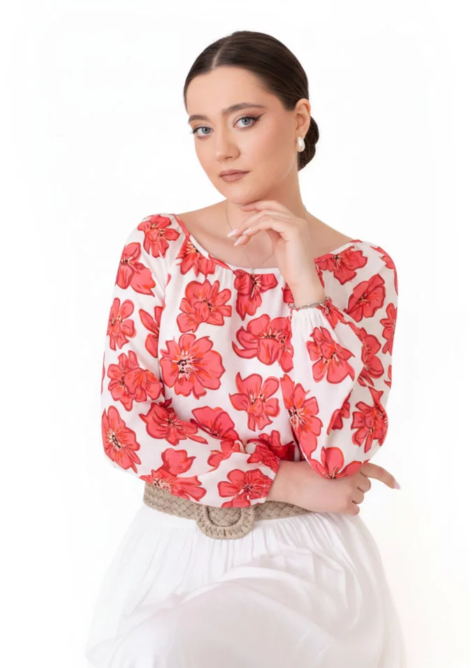 Bluza boema coral daisy