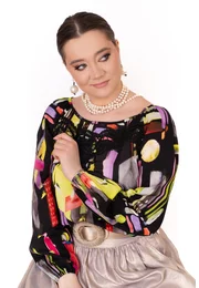 Bluza casual colorfull city din vascoza