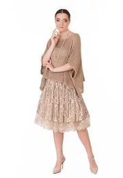 Bluza crosetata din macrame bej