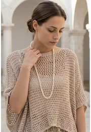 Bluza crosetata din macrame cream