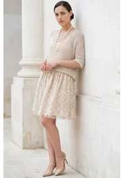 Bluza crosetata din macrame cream cu paiete fine