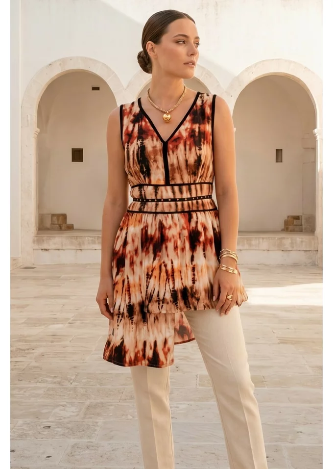 Bluza de vara rapsody asimetrica cu print tye-dye