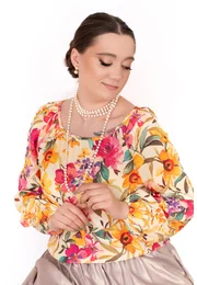 Bluza din vascoza  garden bloom