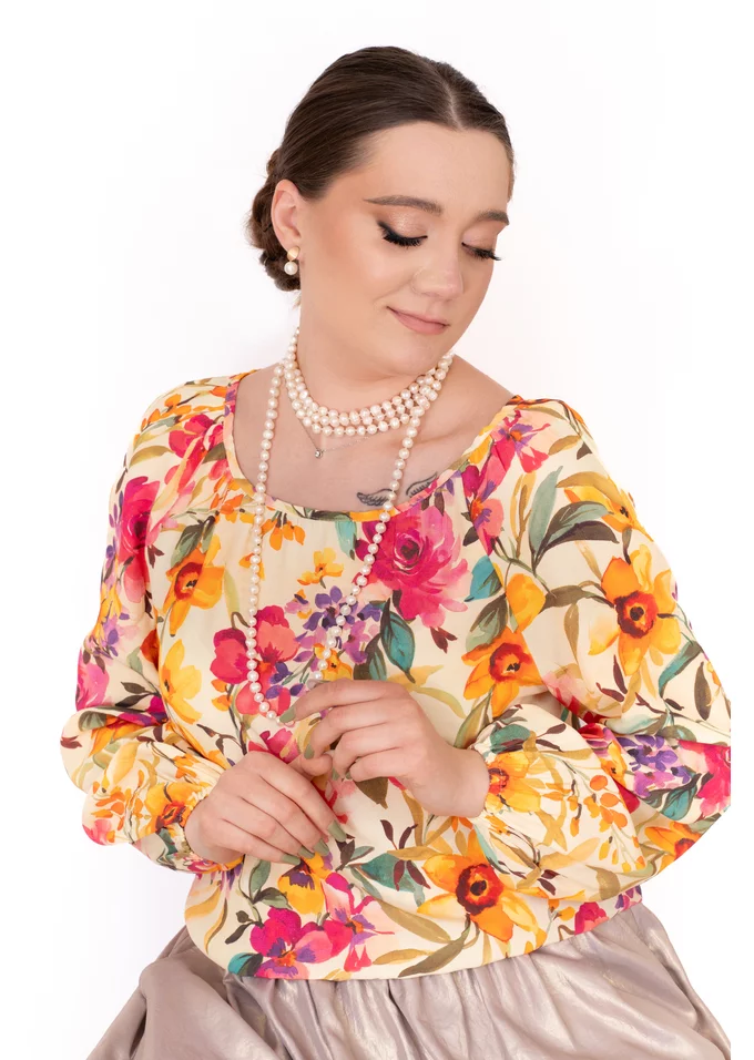 Bluza din vascoza  garden bloom