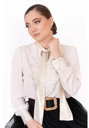 Bluza eleganat cu jabou si accente metalizate