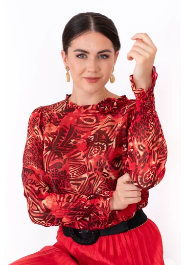 Bluza eleganta Bordo Abstarct animal