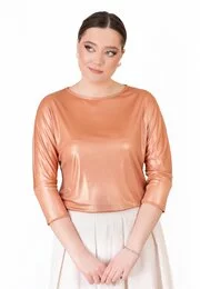 Bluza eleganta cu maneca si croi lejer Copper Glam