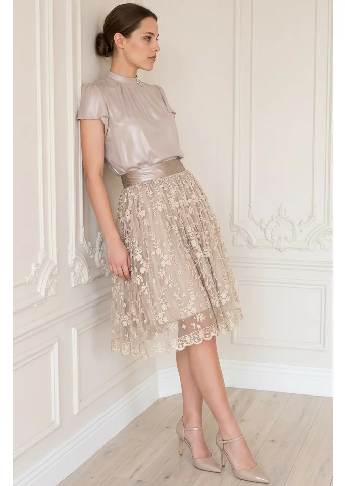 Bluza eleganta gray agate din voal glittery