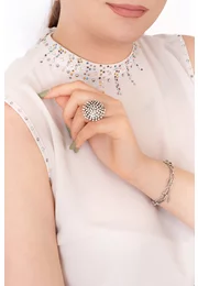 Bluza eleganta iridescent summer cu strasuri fine