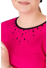 Bluza eleganta roz fucsia cu explozie de strasuri