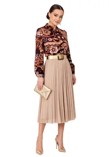 Bluza eleganta vintage paisley din vascoza imprimata