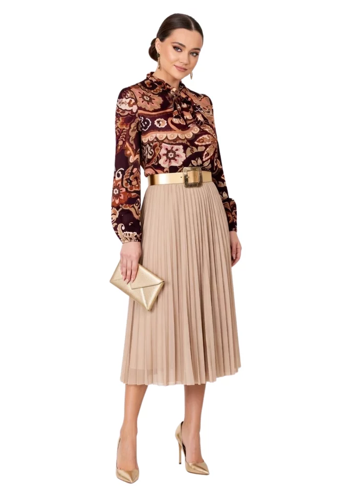 Bluza eleganta vintage paisley din vascoza imprimata