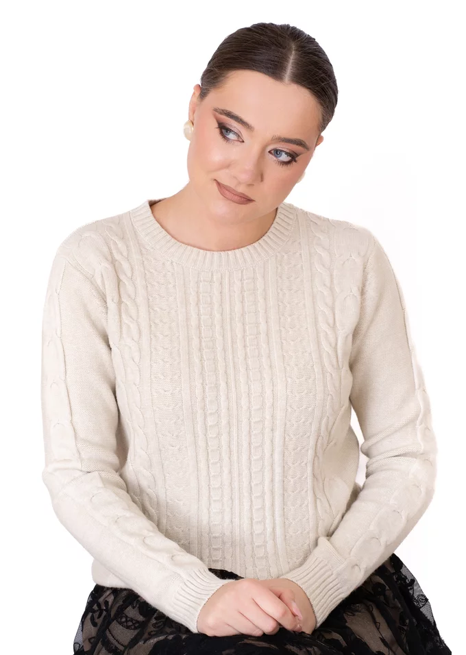 Bluza grej cu torsade