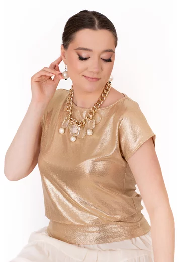 Bluza liquid gold din jerse peliculizat