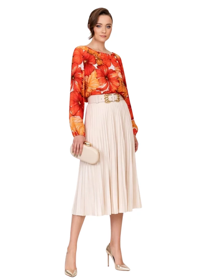 Bluza mediteranean muse cu imprimeu floral din vascoza