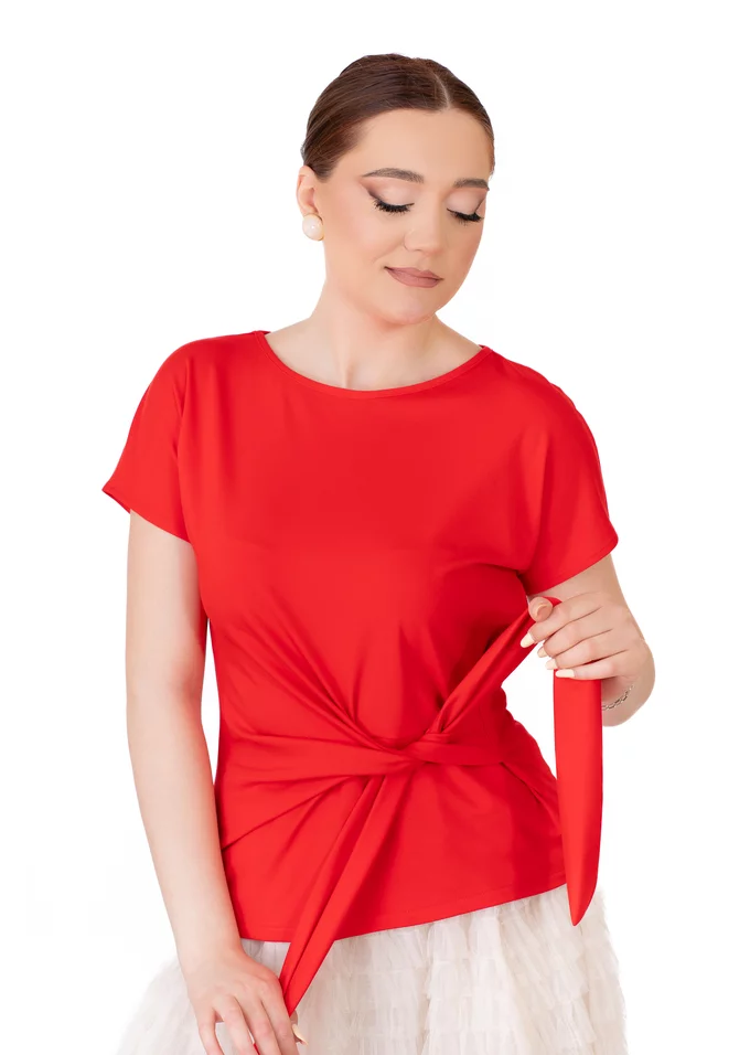 Bluza red currant cu detaliu tip cordon