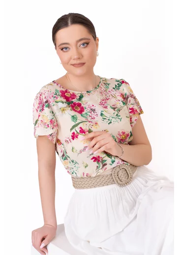 Bluza romantica  floral symphony din vascoza