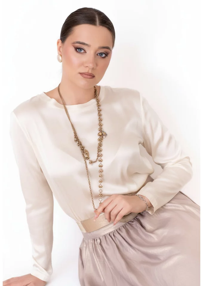 Bluza satinata ivory