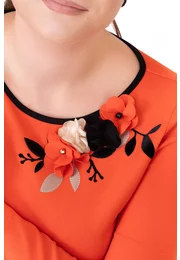 Bluza scarlet grace din jerse decorata cu flori