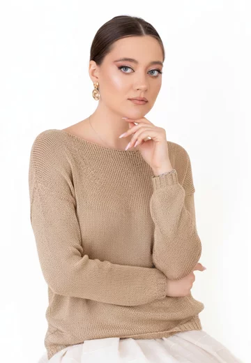 Bluza tricotata cu fir lurex gold