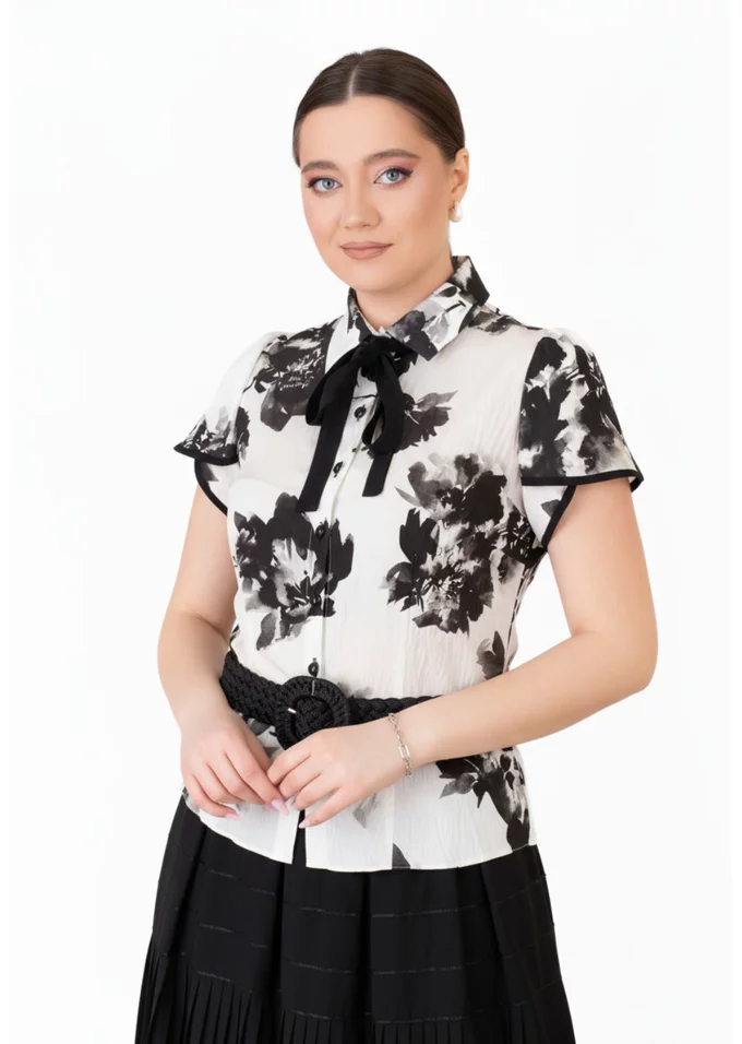 Camasa black rose din vascoza fina creponata