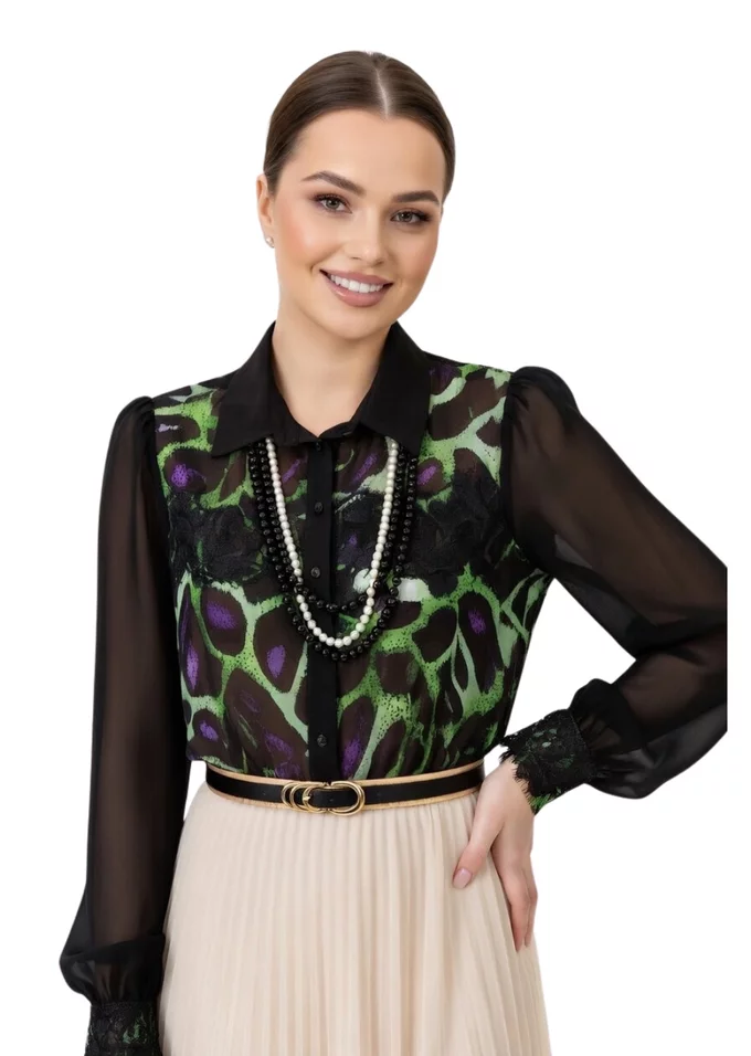 Camasa eleganta cu print abstract