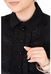 Camasa neagra eleganta cu broderie