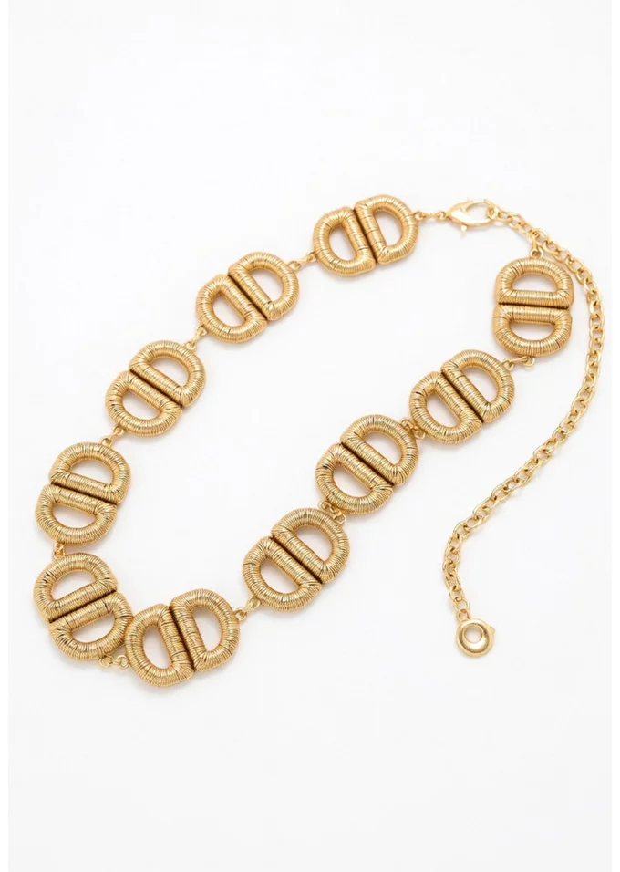 Centura metalica tip lant cu model abstract