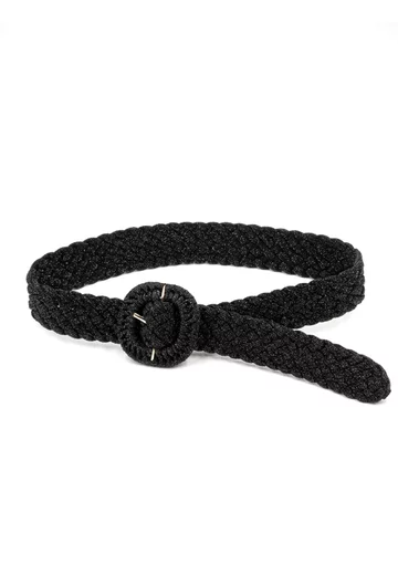 Centura neagra impletita cu catarama patrata
