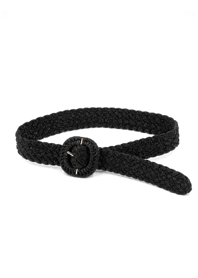 Centura neagra impletita cu catarama patrata