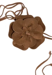 Centura subtire maro cu floare