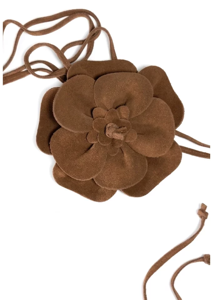 Centura subtire maro cu floare