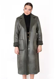 Cojoc lung cu buzunare verde smarald