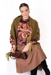 Esarfa delicata verde olive-kaki