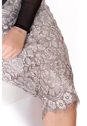 Fusta celestial grace din dantela peliculizata gri argintiu