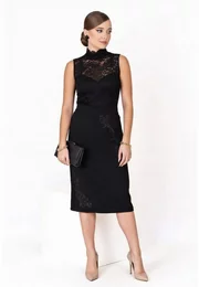 Fusta classy neagra cu broderie aplicata