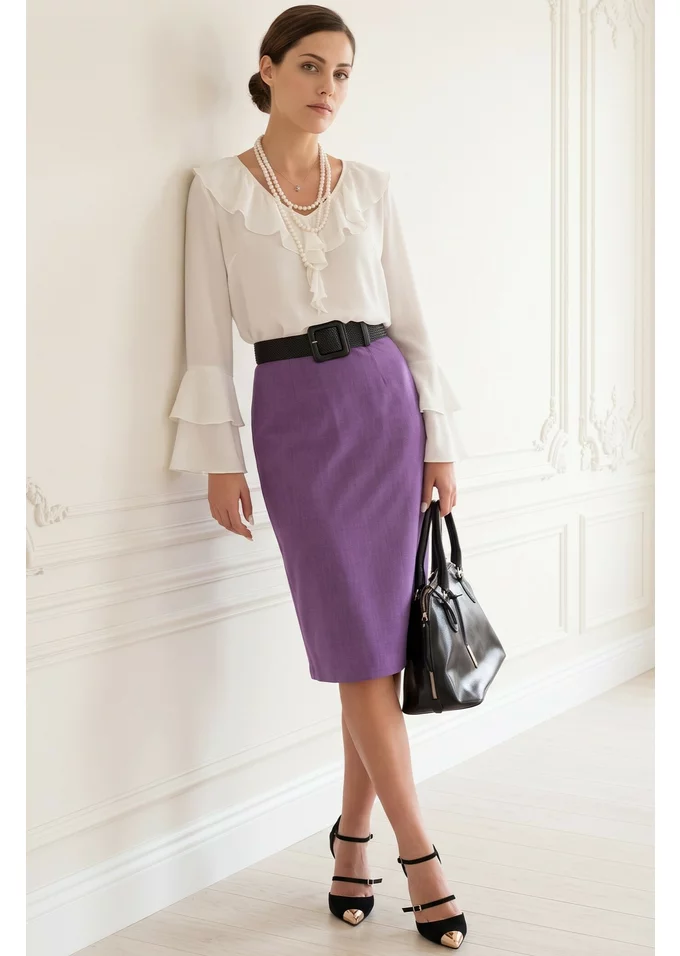 Fusta conica chic purple