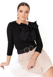 Fusta conica soft din tweed pepit peach