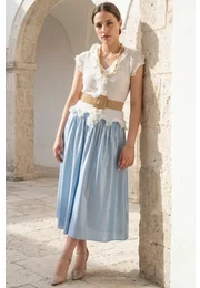 Fusta din in glittery blue saphir