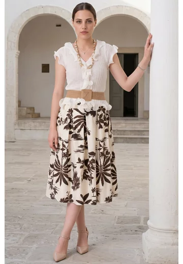 Fusta din poplin exotic brown
