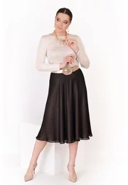 Fusta eleganta gold beige