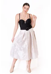Fusta ivory elegance din organza brodata