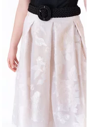 Fusta ivory elegance din organza brodata