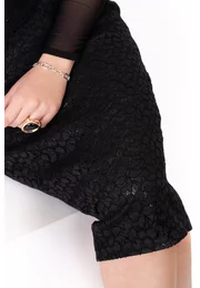 Fusta lace noir din dantela macrame ghipur