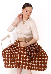 FUSTA MIDI PRINT GRAFIC CU PLIURI