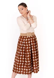 FUSTA MIDI PRINT GRAFIC CU PLIURI