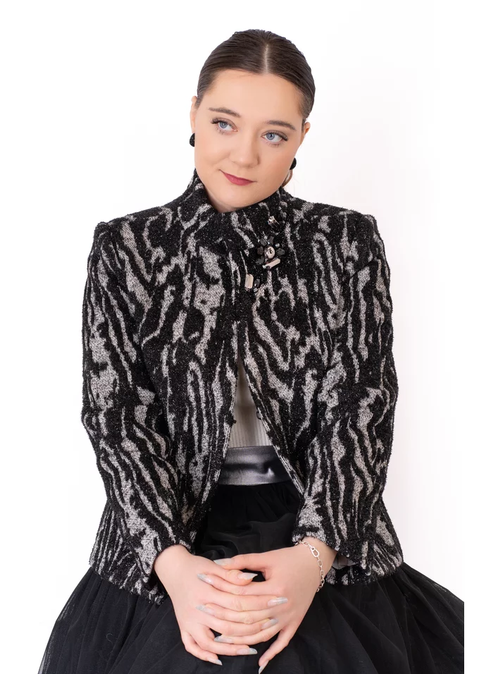 Haina black and gray decorata cu pietre